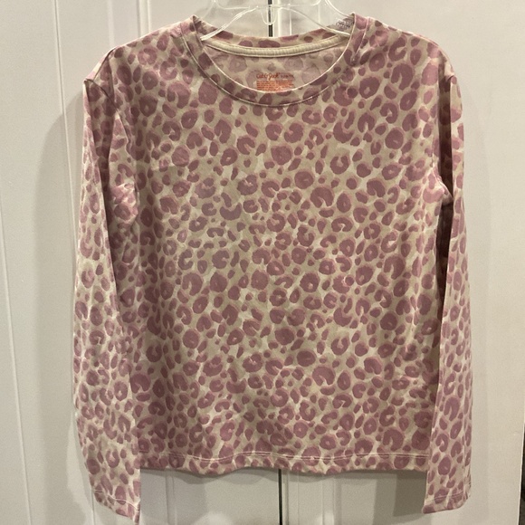 Girls Cat and Jack Purple/Pink/Tan/Cream Leopard Print Long sleeve tee, L(10-12) - Picture 1 of 4